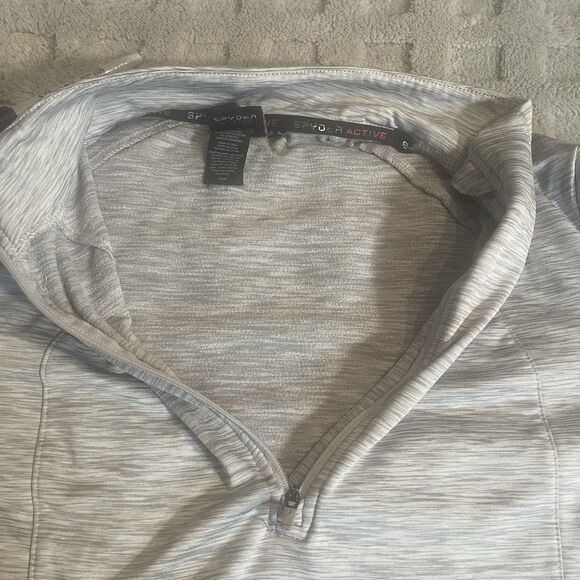 Spyder Active Quarter Zip Pullover Women’s Size Large Gray Stretch Athleisure - Picture 9 of 15